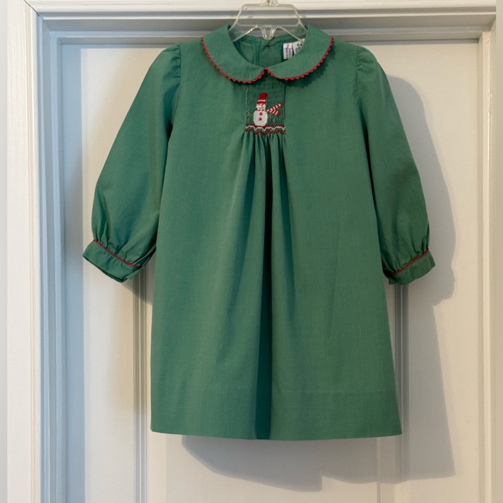 Orient Expressed Smocked Snowman Dress Size 2